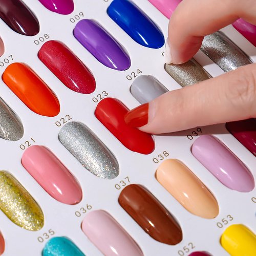 Acycion2A 308 nail display chart with 360 false nail tips (Silver)