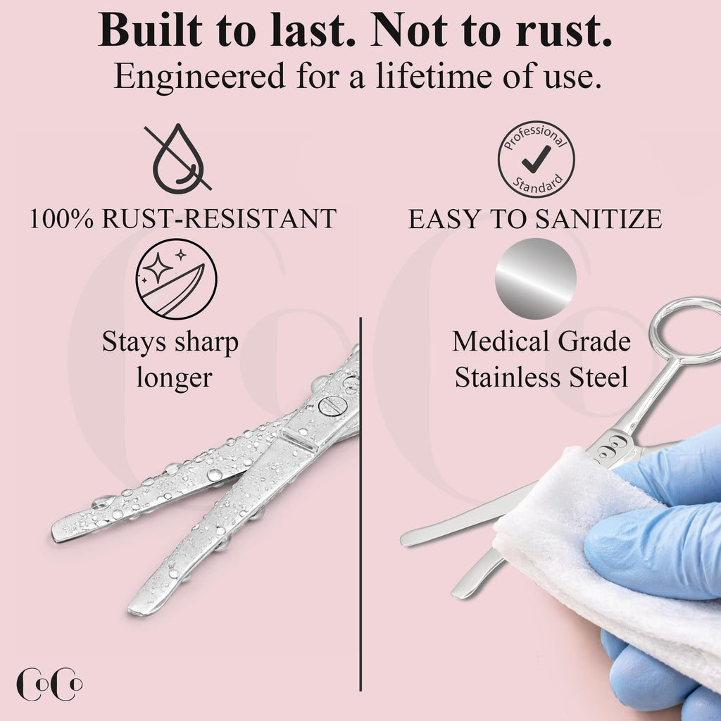 Coco's Rounded Safety Nose & Ear Hair Scissors – Precision Stainless Steel Grooming Tool for Men & Women, Eyebrow & Facial Hair Trimming, Mustache, Beard, Baby Nail & Pet Care