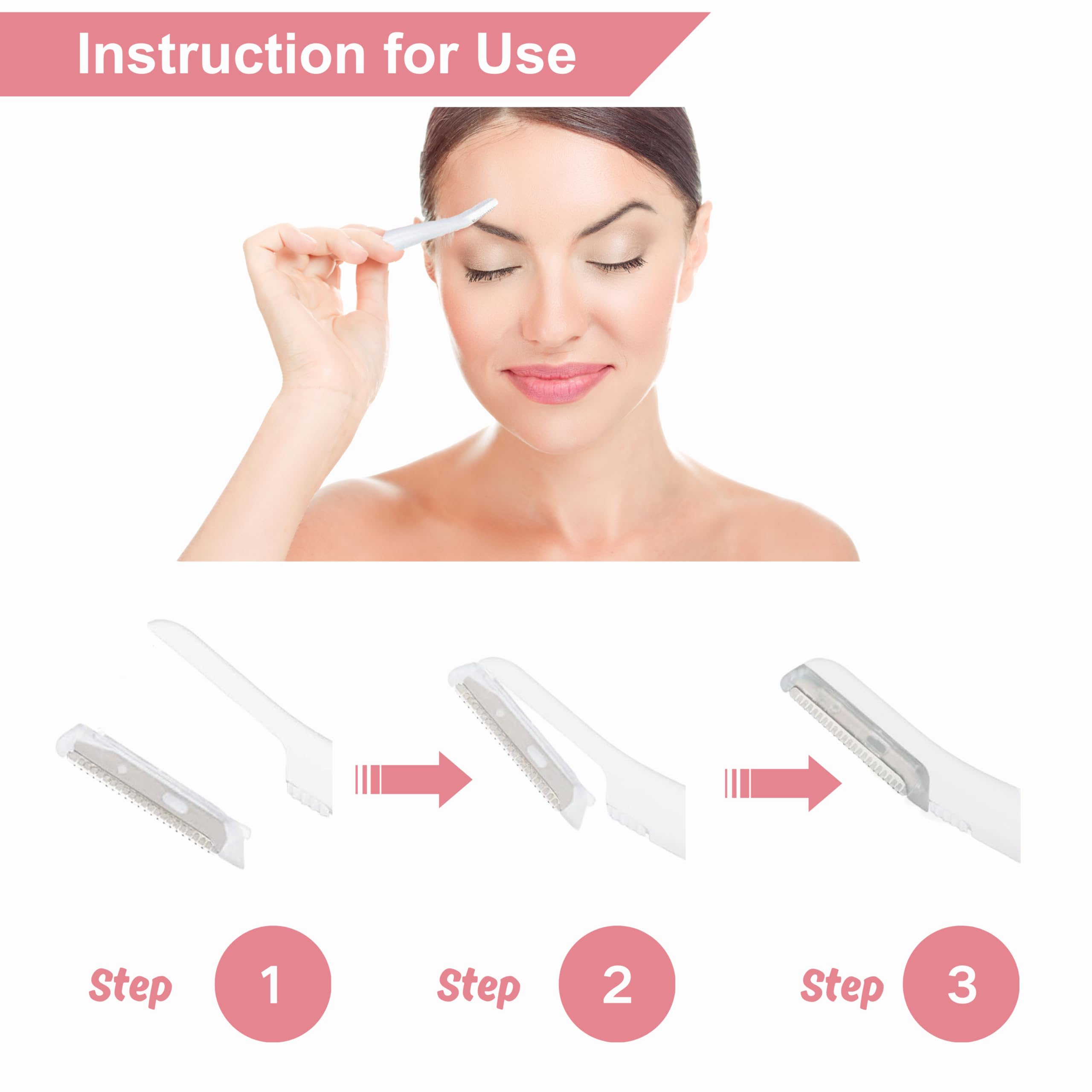 20 Pack Replacement Heads Blades Compatible with Finishing Touch Flawless Dermaplane Glo Lighted Facial Exfoliator, Stainless Steel Heads for Removal Peach Fuzz, Facial and Eyebrow Hair