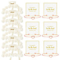 DEEKA 12 Pcs Bridesmaid Proposal Gifts, Pearl Hair Claw Clips & Bridesmaid Knot Bracelet Bachelorette Party Wedding Favors Bridal Party Present Hair Accessories for Women(Rose Gold Bracelets)