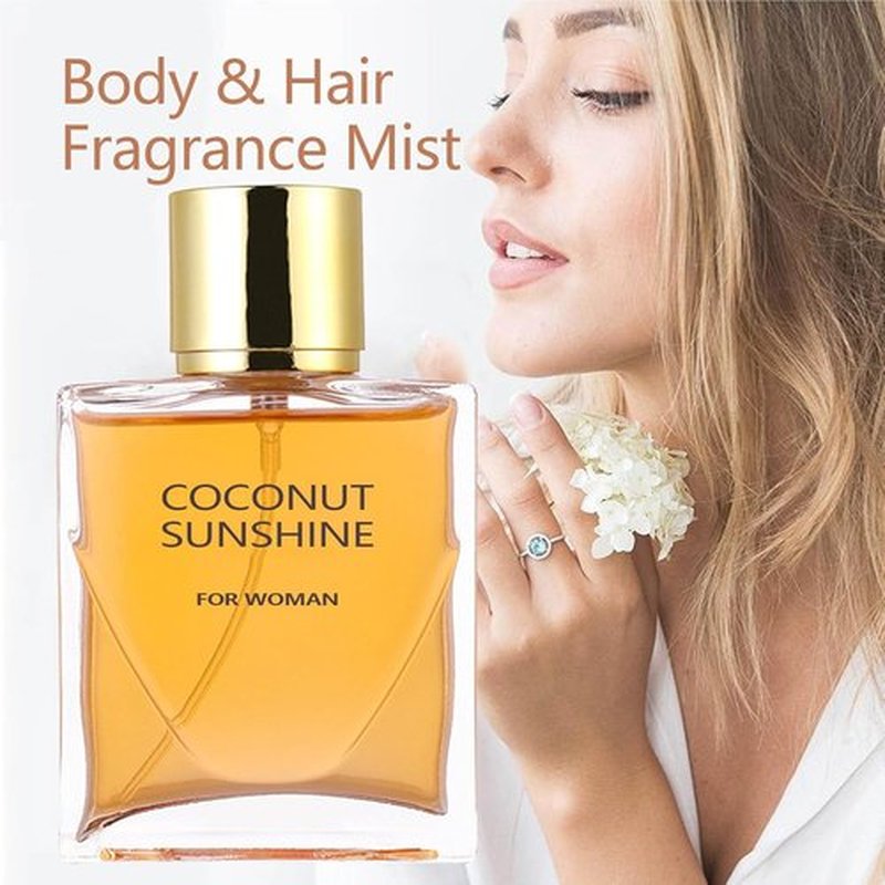 Skiennix Coconut Sunshine Perfume - Women's Vanilla Scented Fragrance (60ml) | Bright Yellow Bottle