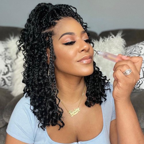 Karida 9 Packs Goddess Box Braids Crochet Hair 12 inch, Pre Looped Crochet Boho Box Braids With Curly Ends Crochet Hair For Black Women (12 Inch, 1B#)