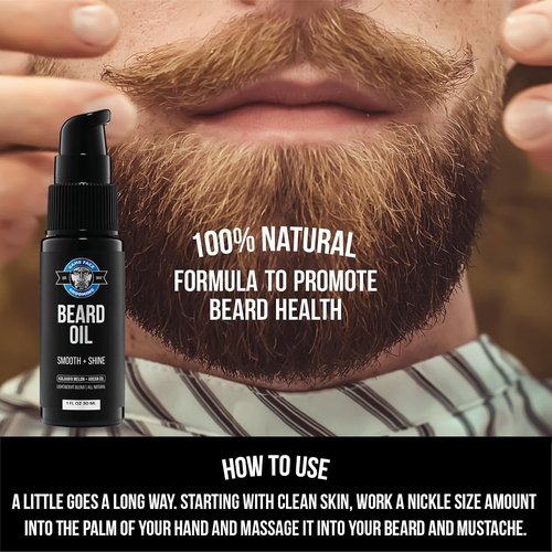 Game Face Natural Beard Oil - Hydrating Eucalyptus & Sea Salt Formula | 1 fl oz for Silky Smooth Beard Care
