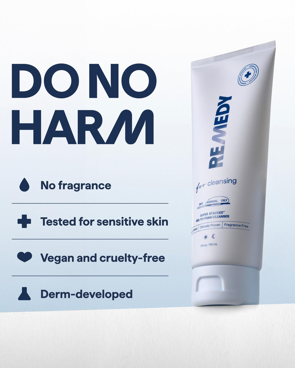 Remedy Gel-to-Foam Cleanser | Gentle Exfoliating Face Wash | Salicylic Acid, Ceramides and Green Tea | Fragrance Free | Eczema Seal Certified | Acne Prone Skin | By Dermatologist Dr Shah | 5 fl. Oz