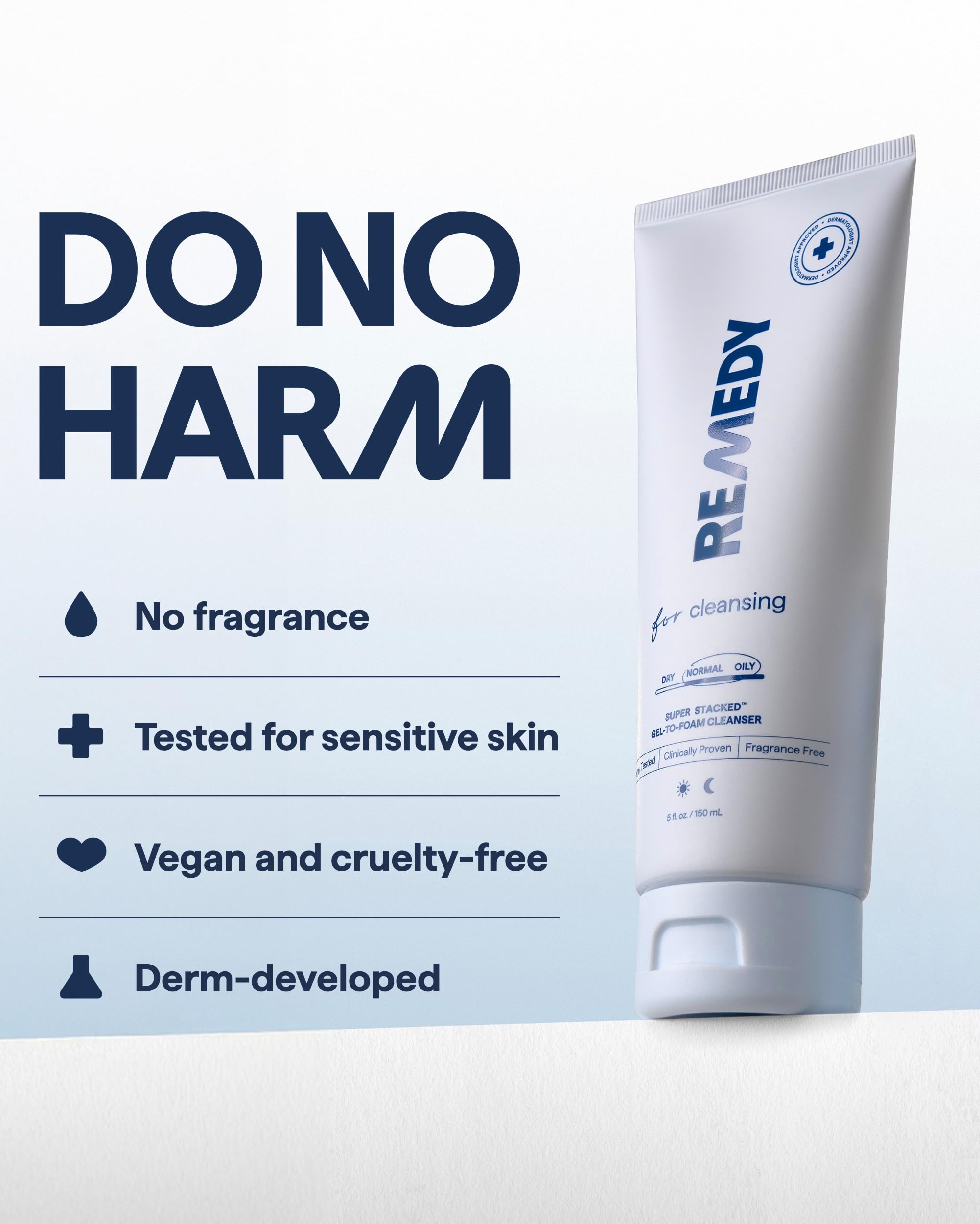 Remedy Gel-to-Foam Cleanser | Gentle Exfoliating Face Wash | Salicylic Acid, Ceramides and Green Tea | Fragrance Free | Eczema Seal Certified | Acne Prone Skin | By Dermatologist Dr Shah | 5 fl. Oz