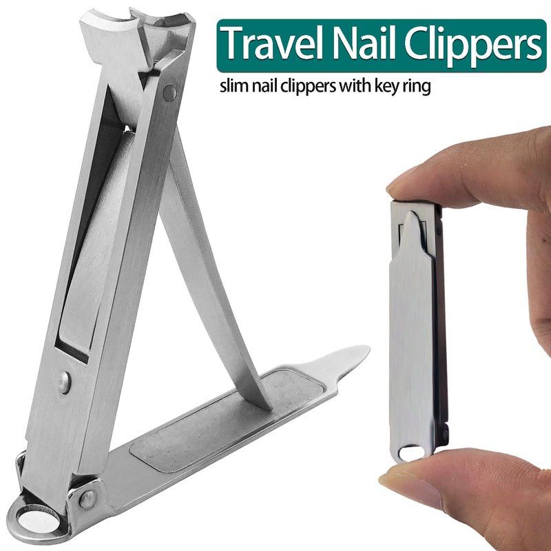 XGIZMOO Small Nail Clippers for Men,Ultra Thin Mini Nail Clipper Keychain,Portable Travel Nail Trimmer