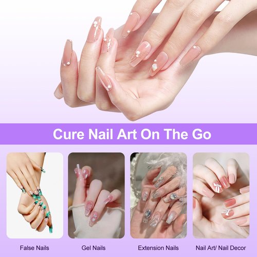 Mini UV Light for Gel Nails, Asimebesty Handheld UV Light for Nails, Portable Rechargeable Nail Dryer with 2 Timers for Fast Curing, USB Cordless LED U V Nail Lamp for Home DIY Nail Salon