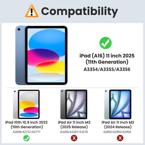 MoKo iPad Case - Slim Translucent Hard Shell for 11" (A16) & 10.9" (2022) - Navy Blue, Touch ID Support