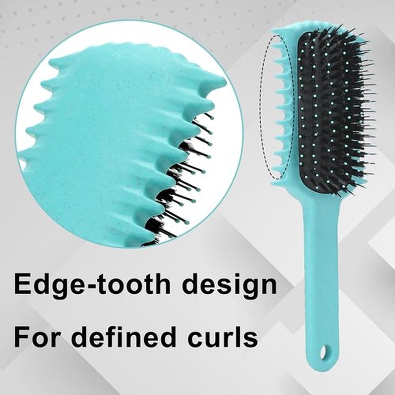 Skiennix Curly Hair Brush - Volume Curl Defining Tool for Easy Detangling & Styling | Purple