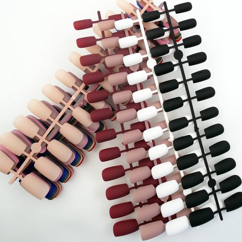 360pc Square Press on Nails Medium Legnth, Matte Square Fake Nails Full Cover Artificial Fingernails Colored Acrylic Nails Press on Nail Tips 10 Sizes False Nails for Women Girls