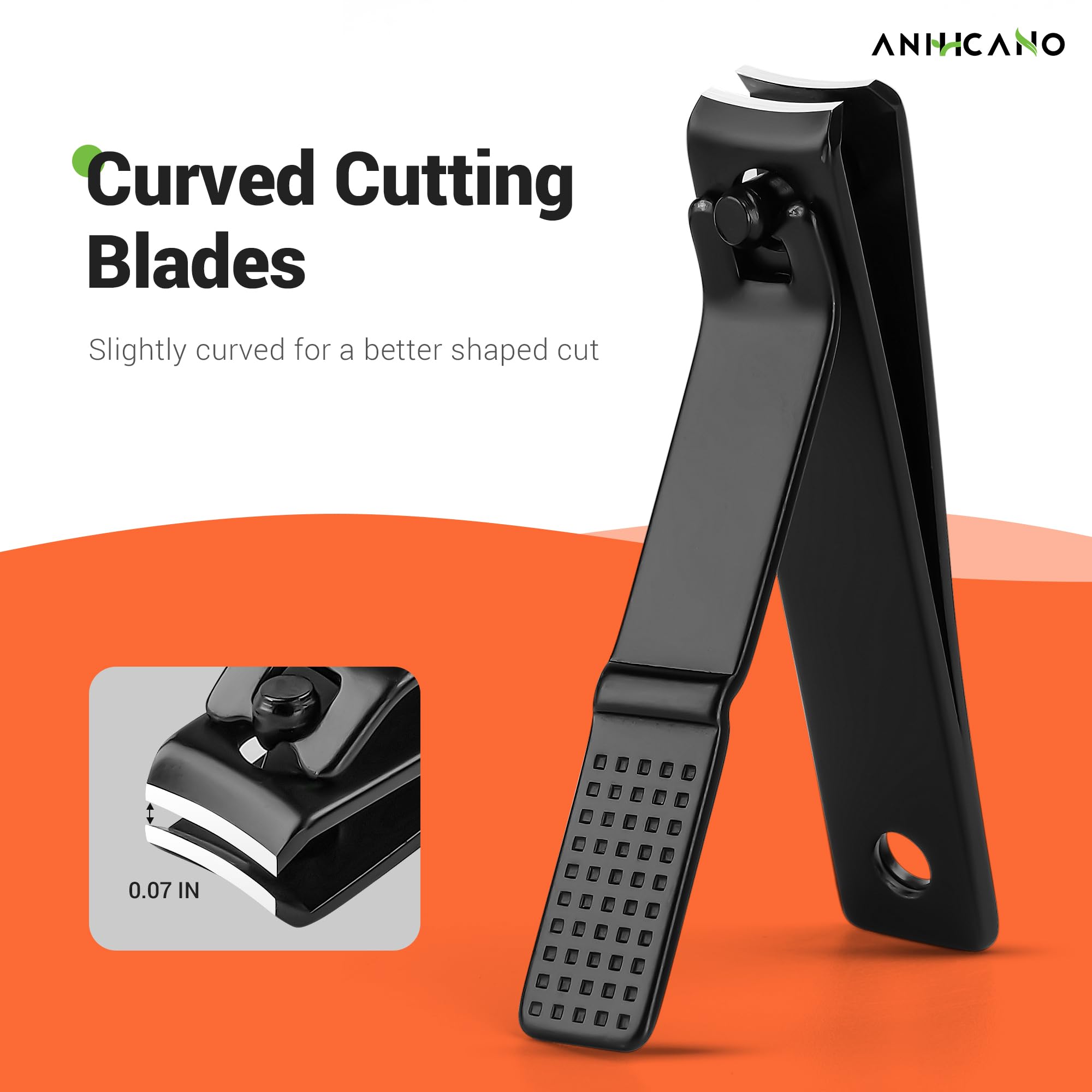 Nail Clippers with Glass Nail File, Ultra Sharp Nail Clipper Set, Professional Fingernail & Toenail Clippers Nail Cutter for Men and Women (Black)