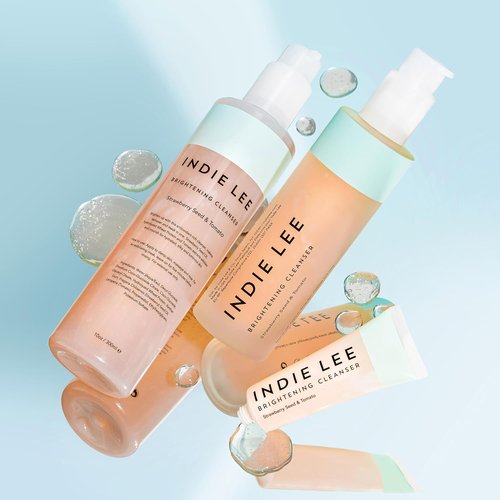 Indie Lee Brightening Facial Gel Cleanser - Gentle Hydrating Makeup Remover & Exfoliating Face Wash | 30 ml