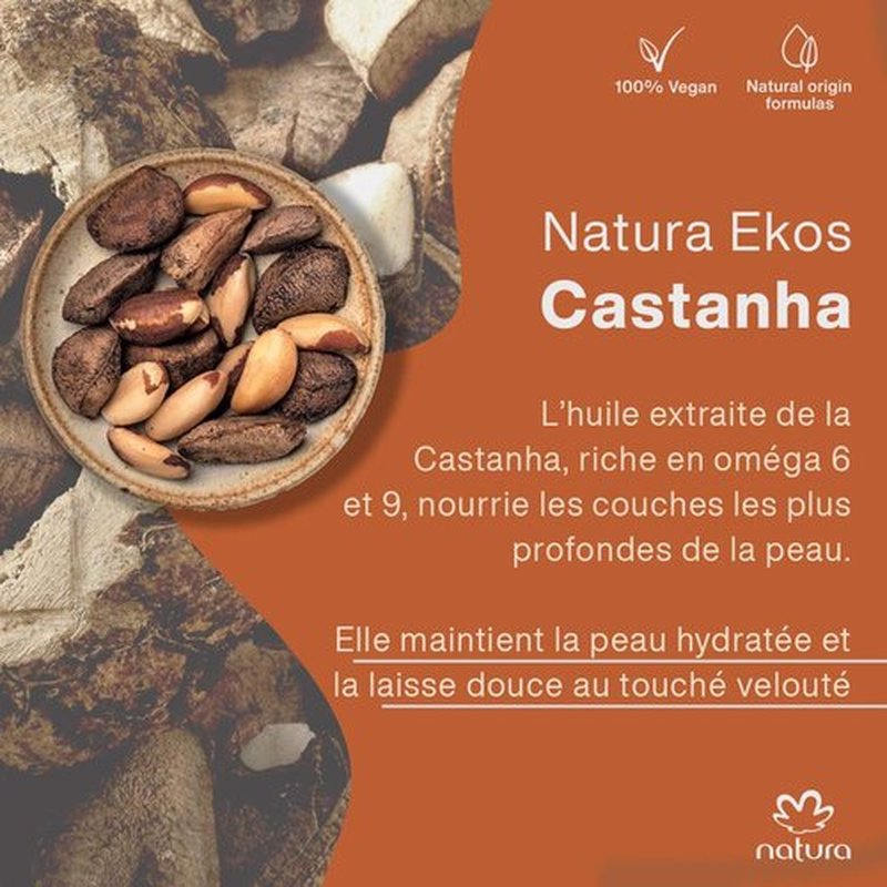 Natura Ekos Castanha Body Scrub - Exfoliating Sugar & Brazil Nut Oil Polish for Dry Skin - 7 oz (200 g)