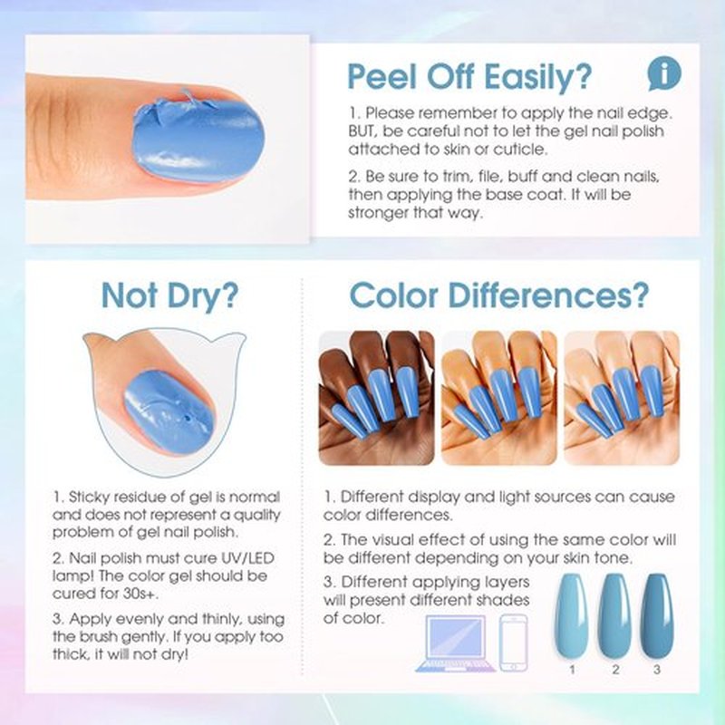 ROSALIND 10ml Gel Nail Polish Set, 16 Classic Colors Uv Gel Polish with 3Pcs Glossy Matte Glitter Top Coat and Base Coat for Beginners Gel Nail Art Home Gift for Women