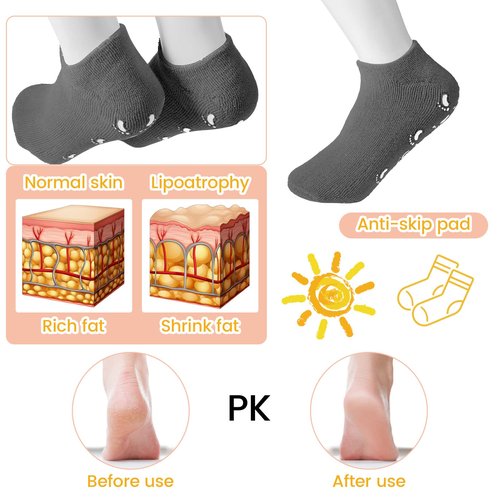JaGely 6 Pairs Moisturizing Socks Soft Gel Spa Socks for Dry Cracked Feet Skins Gel Lined Feet Care Stocking for Repairing Softening Dry Cracked