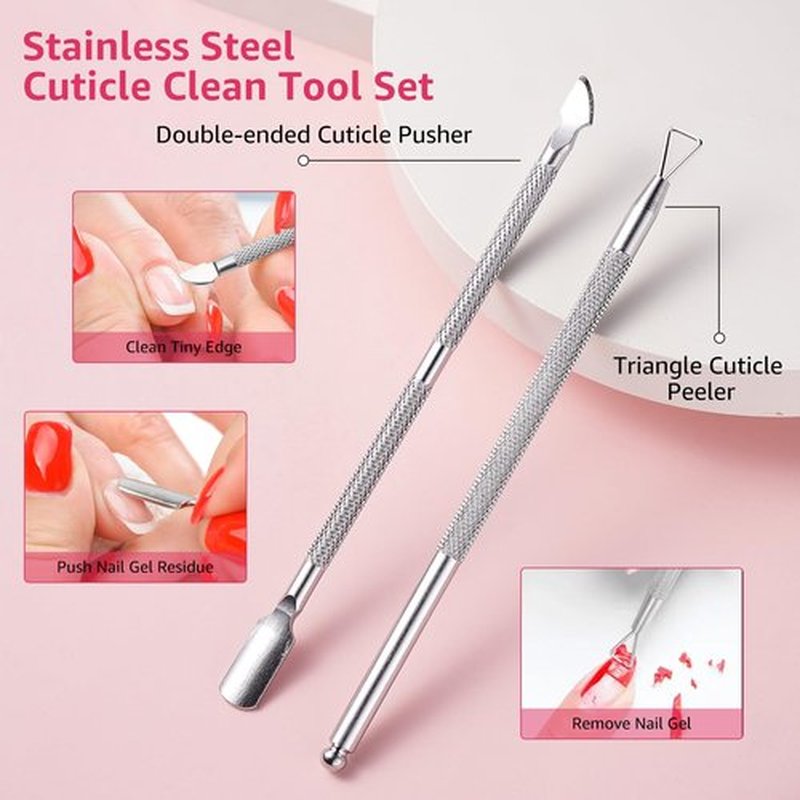 Toe Nail Soaking Bowl Acetone Proof: 1Pair Soak Off Dip Powder Gel Polish Remover - Manicure Bowl for Toenails Soaking with Cuticle Pusher, Cuticle Peeler, Nail File Buffer (Clear)