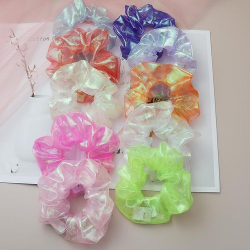 10Pcs Light Up Scrunchies Valentine's Day Party Favor, Gifts for Girls LED Scrunchy Hair Ties for Women & Girls Hair 80s, Glow in the Dark Party Supplies Festival Rave Accessories for Neon Glow Party