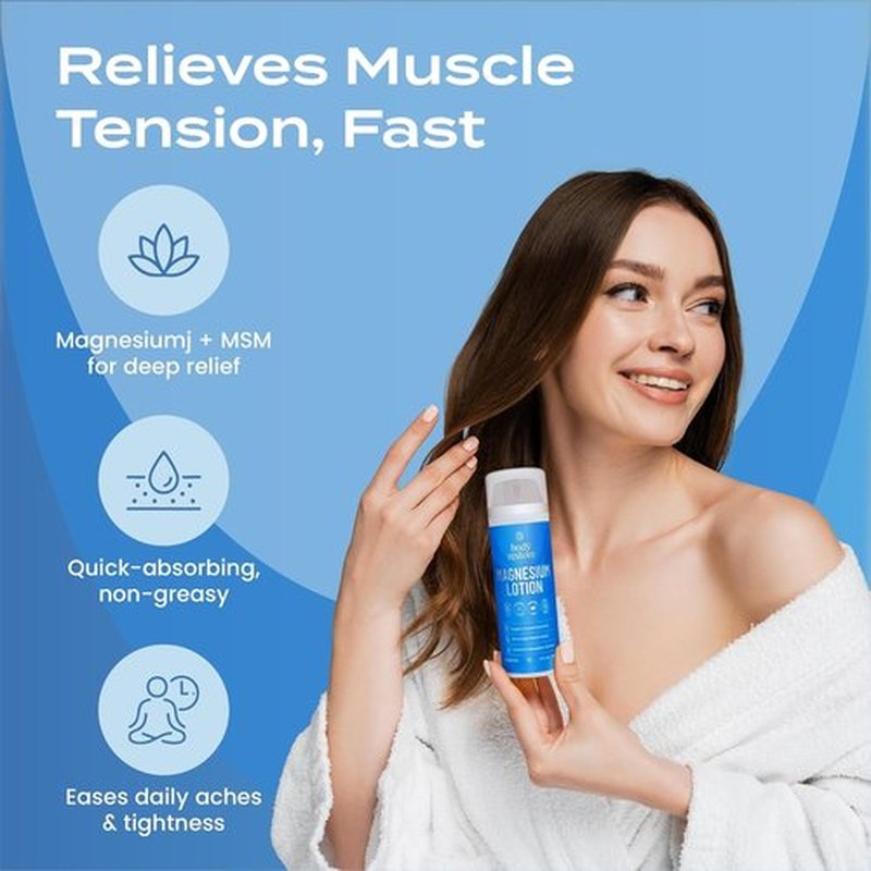 Body Restore Magnesium Lotion with Arnica & MSM - for Sleep Support, Muscle & Joint Relief, Birthday Gifts for Women, Men, Travel Essentials, Self Care - Peppermint