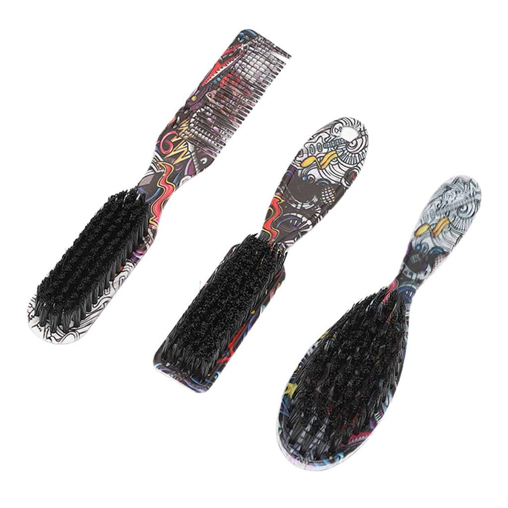 3pcs Men Beard Brush Set 2 in 1 Beard Comb Brush Oil Head Combing Portable Hair Styling Tool