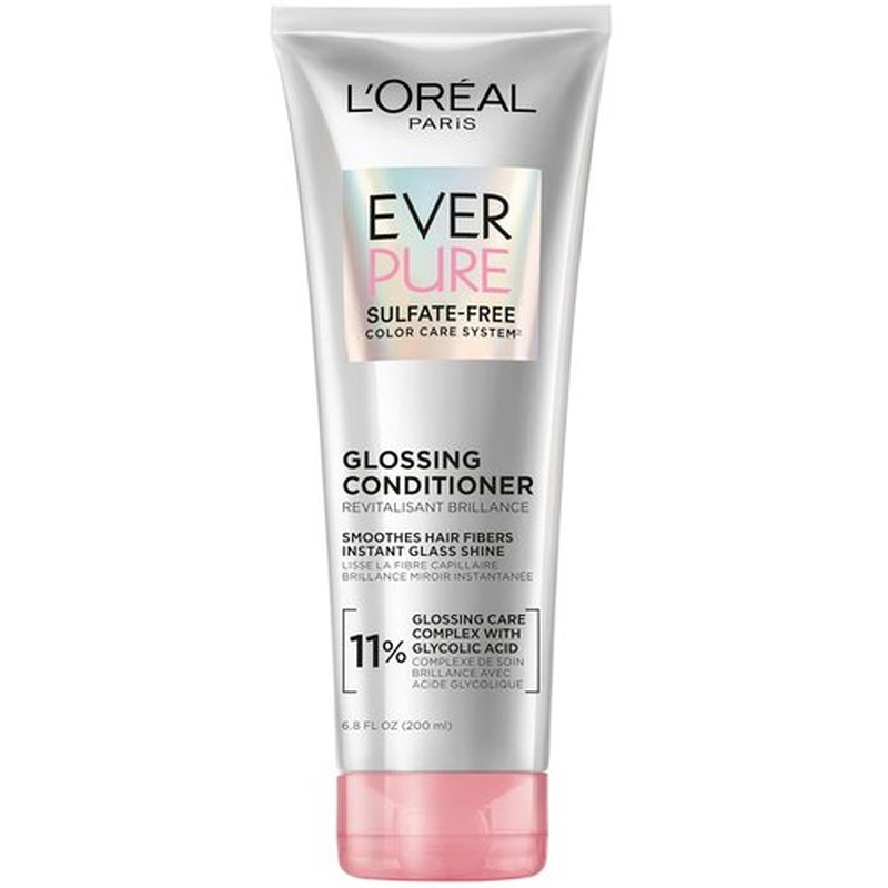 L'Oreal Paris EverPure Glossing Conditioner - Sulfate Free with Glycolic Acid for Shine & Smoothness | 6.8 Fl Oz