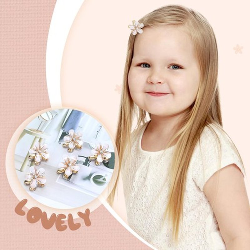 Dizila 40 Pieces 2cm/0.8" Small Mini Crystal Flower Hair Claws Clips Floral Hair Barrettes Hair Accessories for Women Girls Teens Kids Toddlers