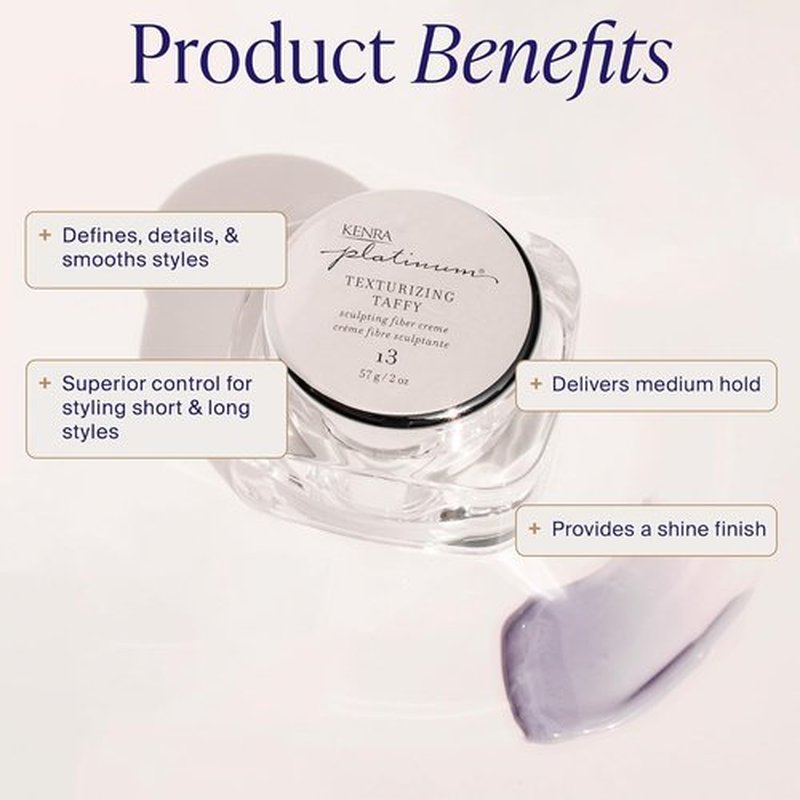 Kenra Platinum Texturizing Taffy 13 - Styling Fiber Crème for Medium Hold | Defines & Smooths All Hair Types