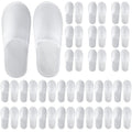 UrbanRoots 28 Pairs Disposable Slippers For Guests,Bulk Slippers For Hotel,Spa,Travel,Shoeless Home,Spa Slippers With Pouch,Non-Slip(White) house slippers for guests