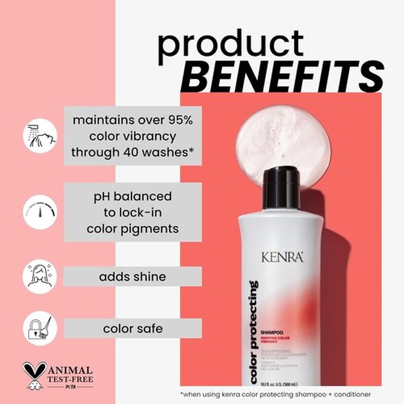 Kenra Color Protecting Shampoo - Maintain 95% Color Vibrancy for 40 Washes | Enhances Shine | pH-Balanced Formula