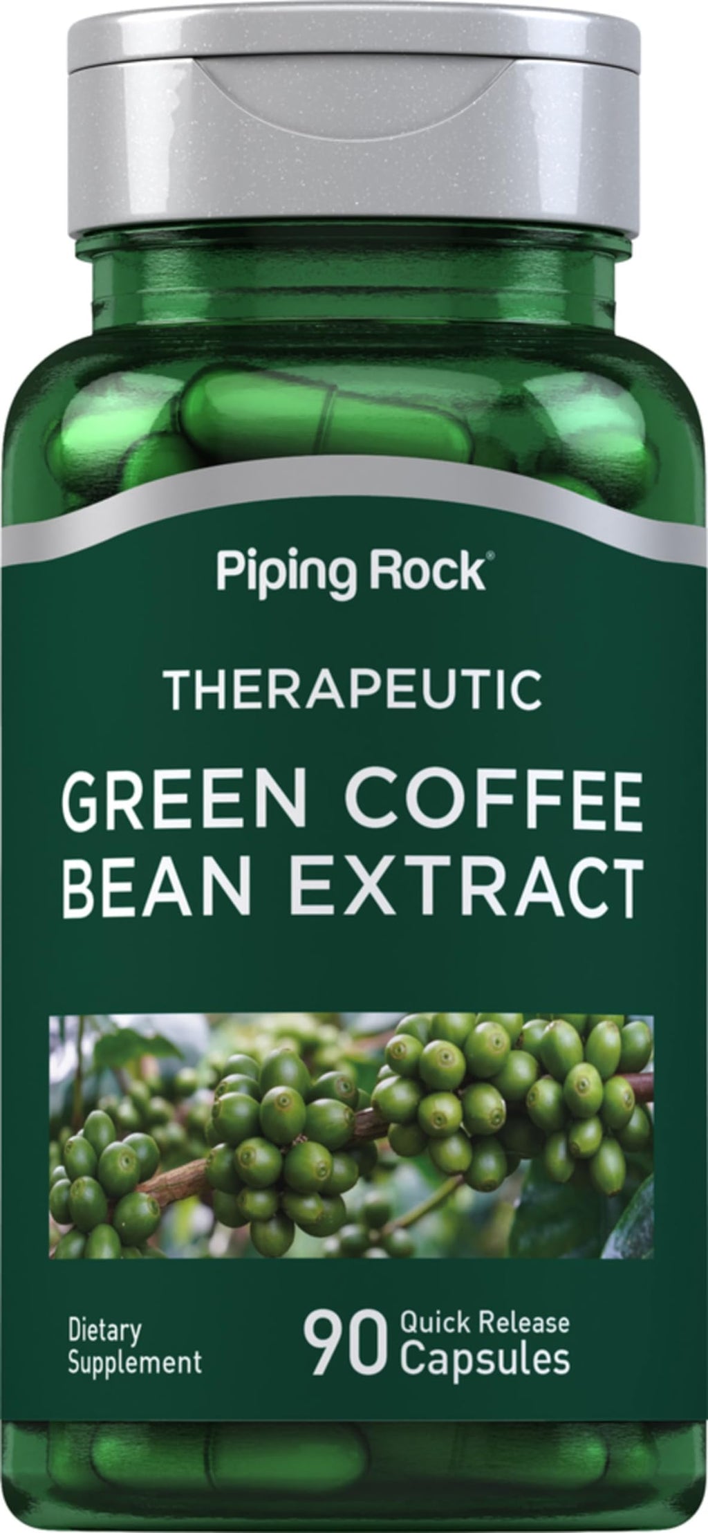 Piping Rock Green Coffee Bean Extract | 90 Capsules | Dietary Supplement | Non-GMO, Gluten Free