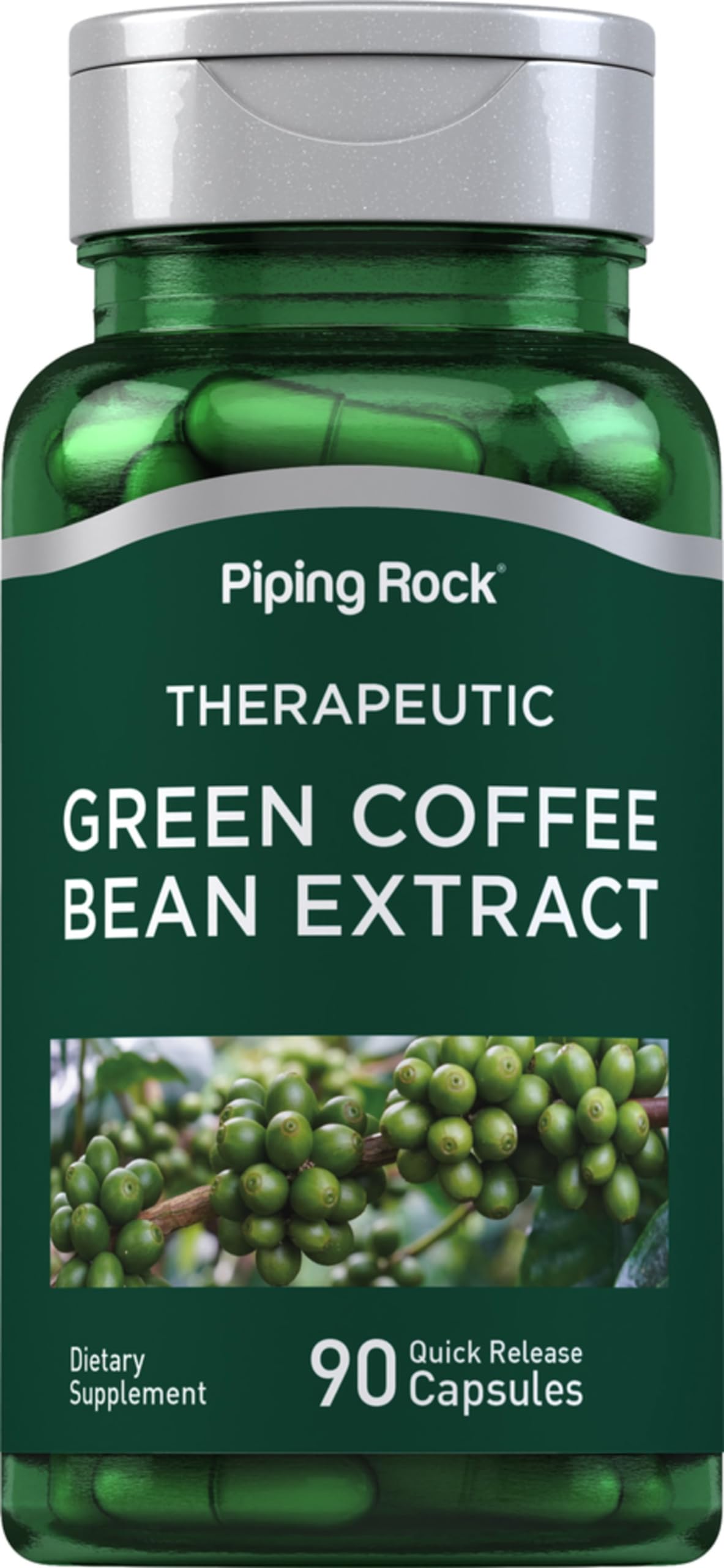 Piping Rock Green Coffee Bean Extract | 90 Capsules | Dietary Supplement | Non-GMO, Gluten Free