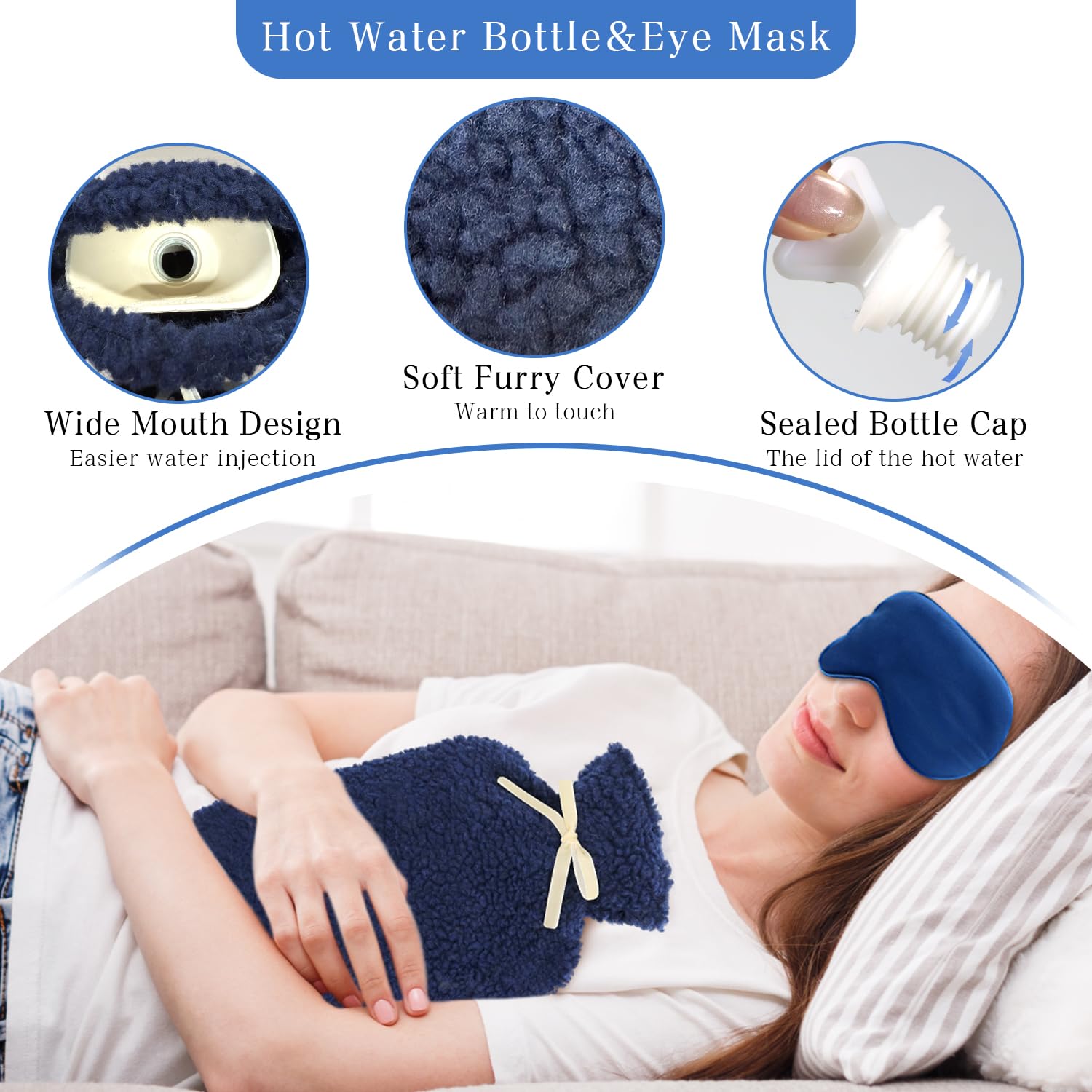 my novel things Hot Water Bag for Pain Relief, Water Bottle Rubber 2L with Cover for Periods Hot and Cold Compress, Hand Feet Warmer, Neck and Shoulder for Bed Cold Weather Pink