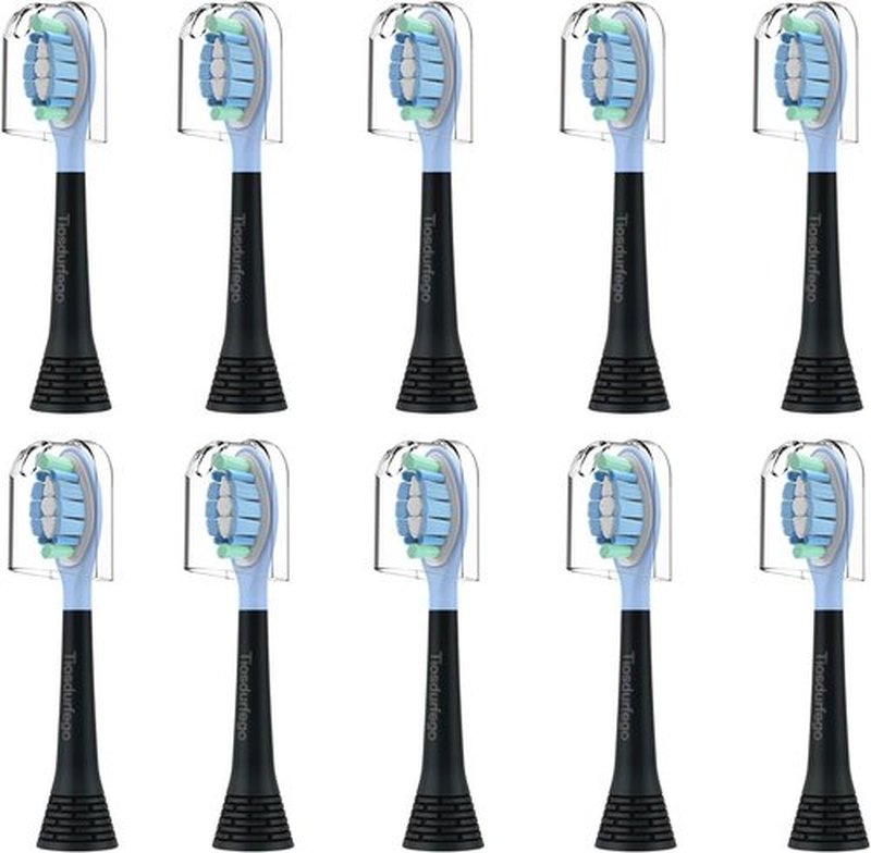 Philips Sonicare Replacement Toothbrush Heads - C3 & A3 Compatible - Black Electric Brush Heads