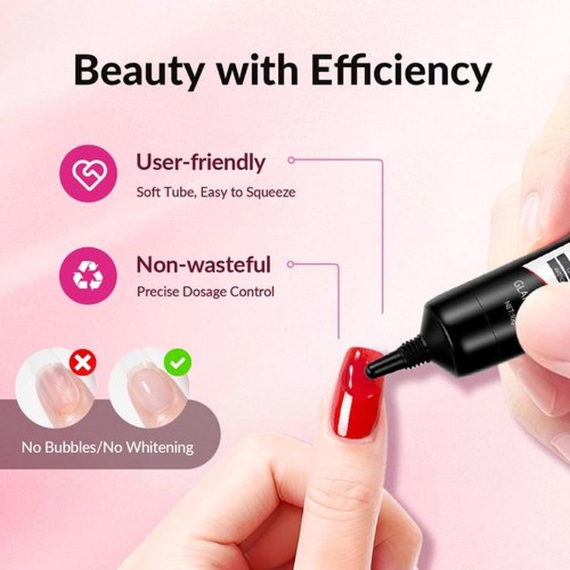 Skiennix Quick Dry Nail Glue Gel - Super Strong, Long Lasting, 10g with 10ml Remover for Press-On & Acrylic Nails