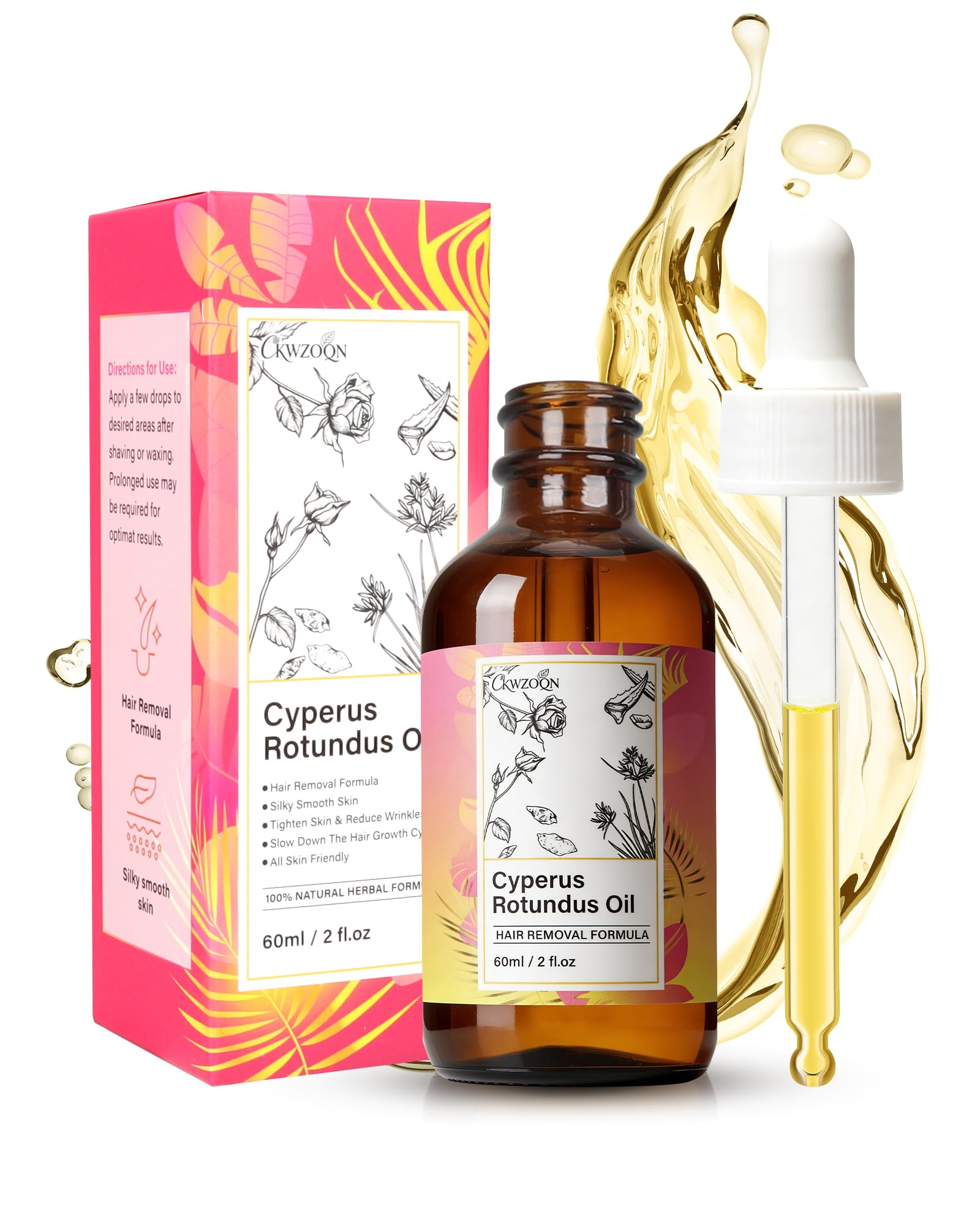 CKWZOQN Cyperus Rotundus Oil, Cyperus Rotundus Oil For Hair Removal, Reducing Body Hair Growth, Soothes Skin & Minimizes Pores, Moisturizing, All Skin Types, 2 Fl Oz