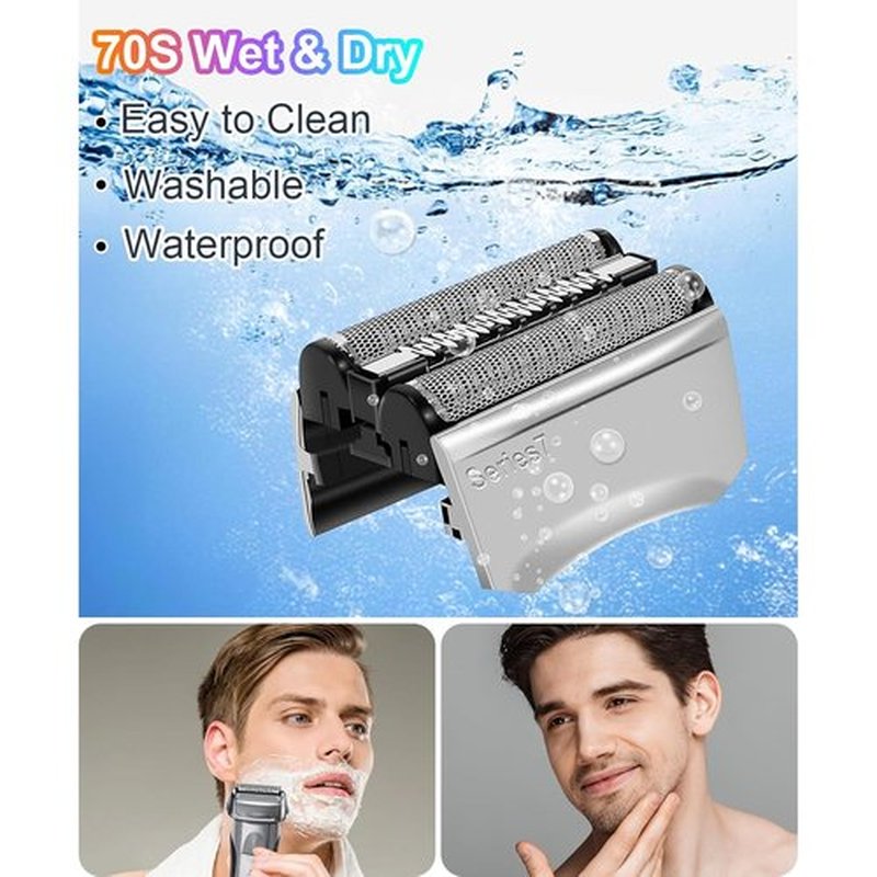 Braun 70S Electric Shaver Head Replacement - High-Quality 3-Pack for Series 7 Shavers