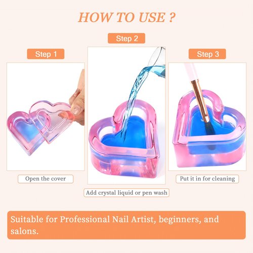 Dappen Dish for Monomer, Acrylic Liquid Powder Nail Dappen Dish with Lid, Glass Crystal Cup Monomer Holder, Acetone Bowl for Nail Supplies, Glassware Tools for Nail Salon or Home Use