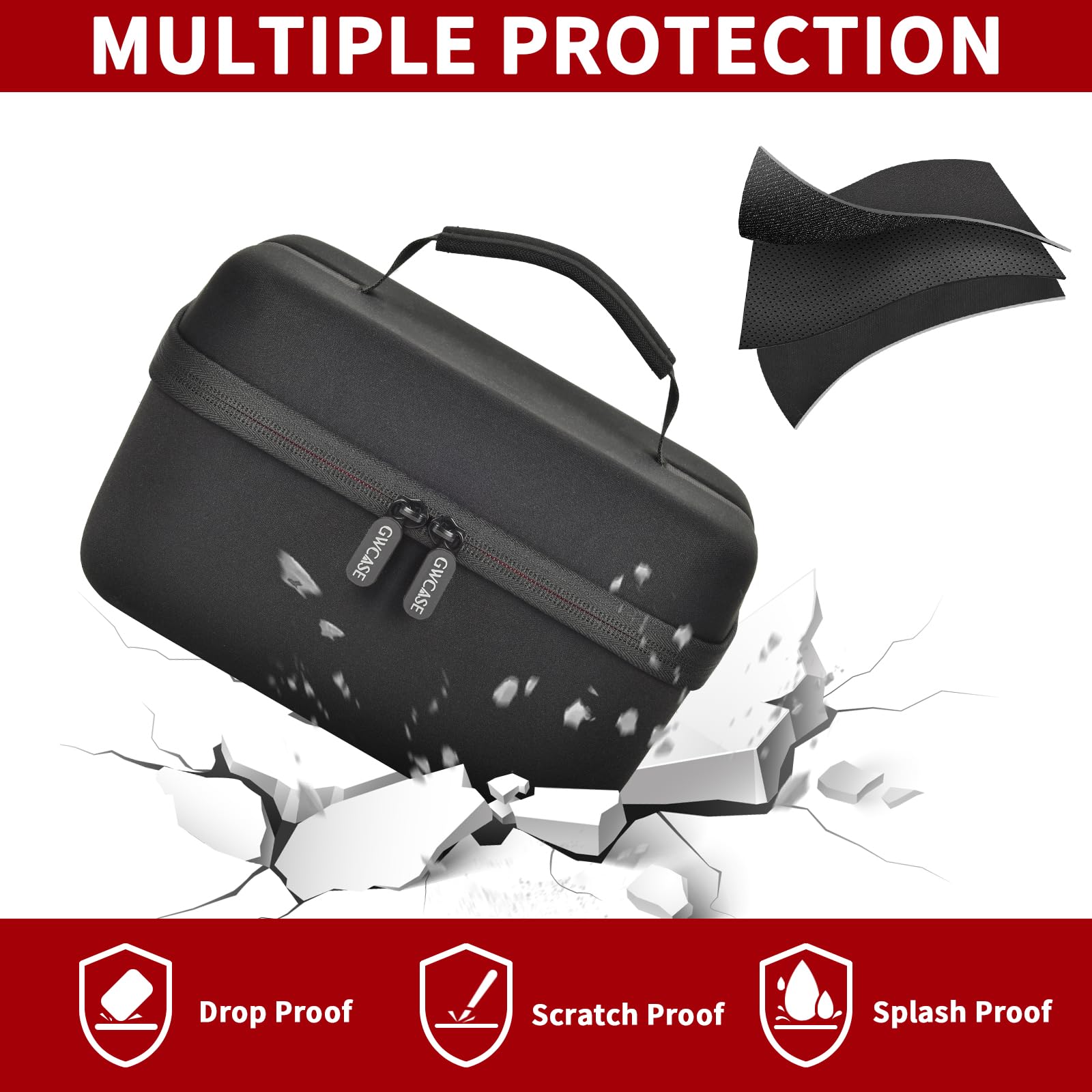 GWCASE Shockproof Lightweight Crossbody Bag for Canon T7/R50/R50V/R100 Mark II/R10/R5/R6 - Exact Fit EVA Case Holds Camera + SD Card, Battery & Charging Gear, L-Box Only
