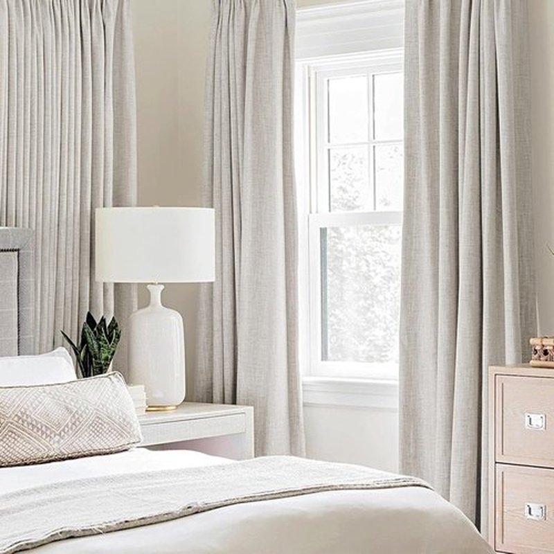 MIULEE Blackout Curtains - 100% Thermal Insulated Linen Textured Drapes | Cream White, 52 x 63 Inch (2 Panels)