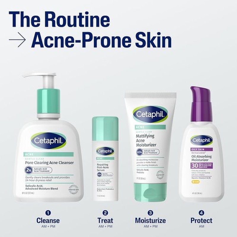 CETAPHIL Gentle Clear Post-Acne Serum - Oil-Free Retinol Alternative for Sensitive Skin | 1 Fl Oz, Bakuchiol