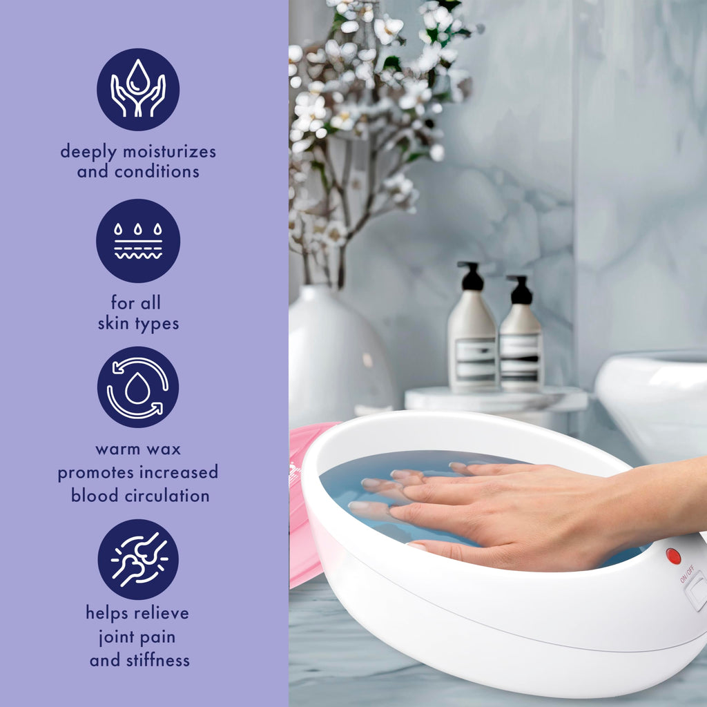 True Glow by Conair Paraffin Wax Machine for Hand and Feet - Paraffin Bath for Hands - Includes 1lb. Moisturizing Paraffin Wax - Pink