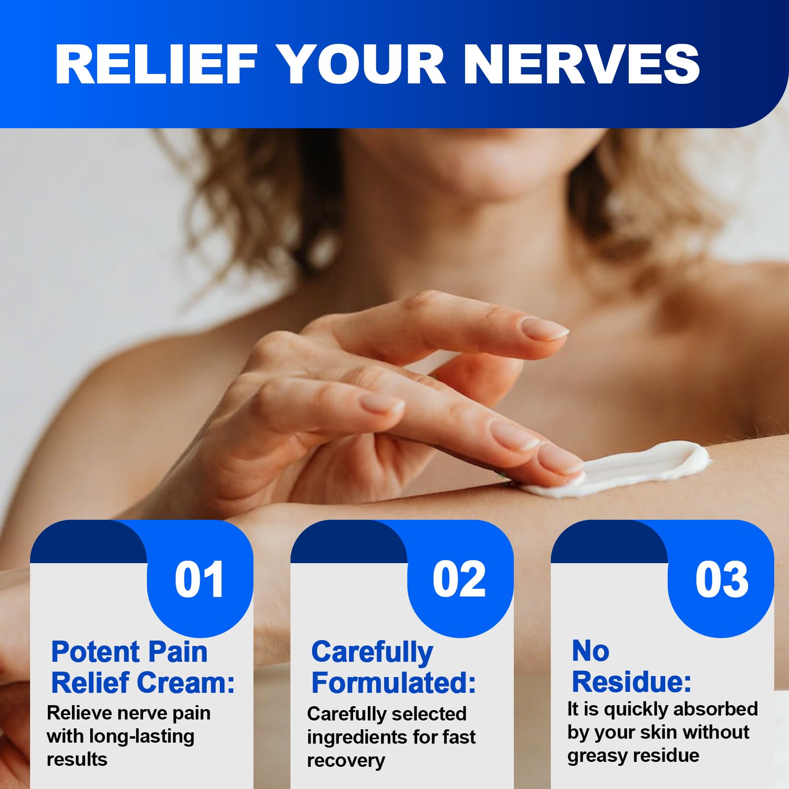 Neuropathy Nerve Relief Cream, Nerve Savior for Neuropathy for Feet, Hands, Legs & Toes, with Arnica, Vitamin B6, Vitamin E, Aloe Vera & MSM, Fast-Absorbing Non-Greasy Formula, 120 ml