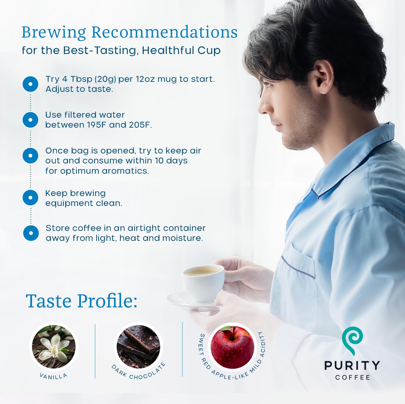 Purity Coffee CALM Decaf Medium Roast Ground (12oz Bag) | Specialty-Grade USDA Organic Mountain Water Process Decaffeinated Blend | Third Party Tested for Mold, Mycotoxins & Pesticides