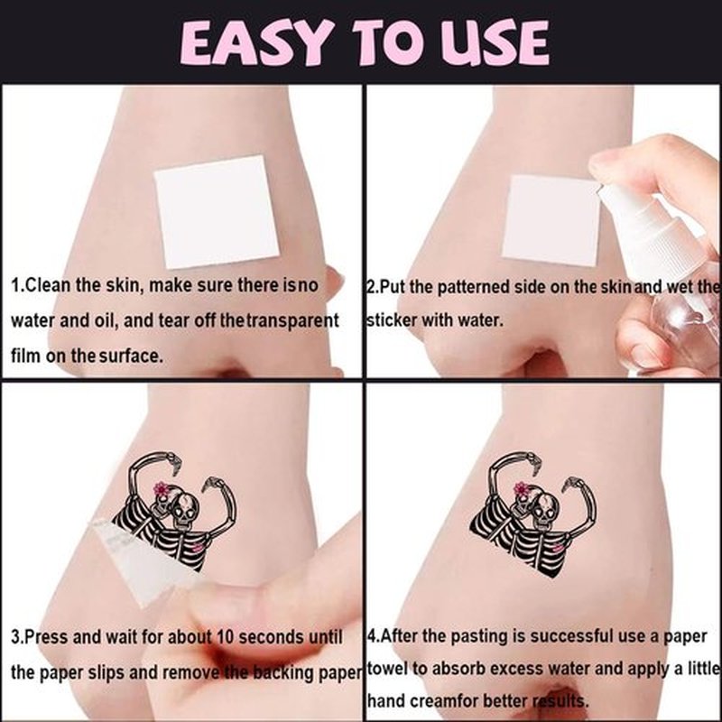 192 PCS Til Death Do Us Temporary Tattoos Stickers Gothic Halloween Sticker for Bridal Shower Supplies Bride or Die Bachelorette Party Decorations Gifts Ideal Prizes Valentine (16 Sheet)