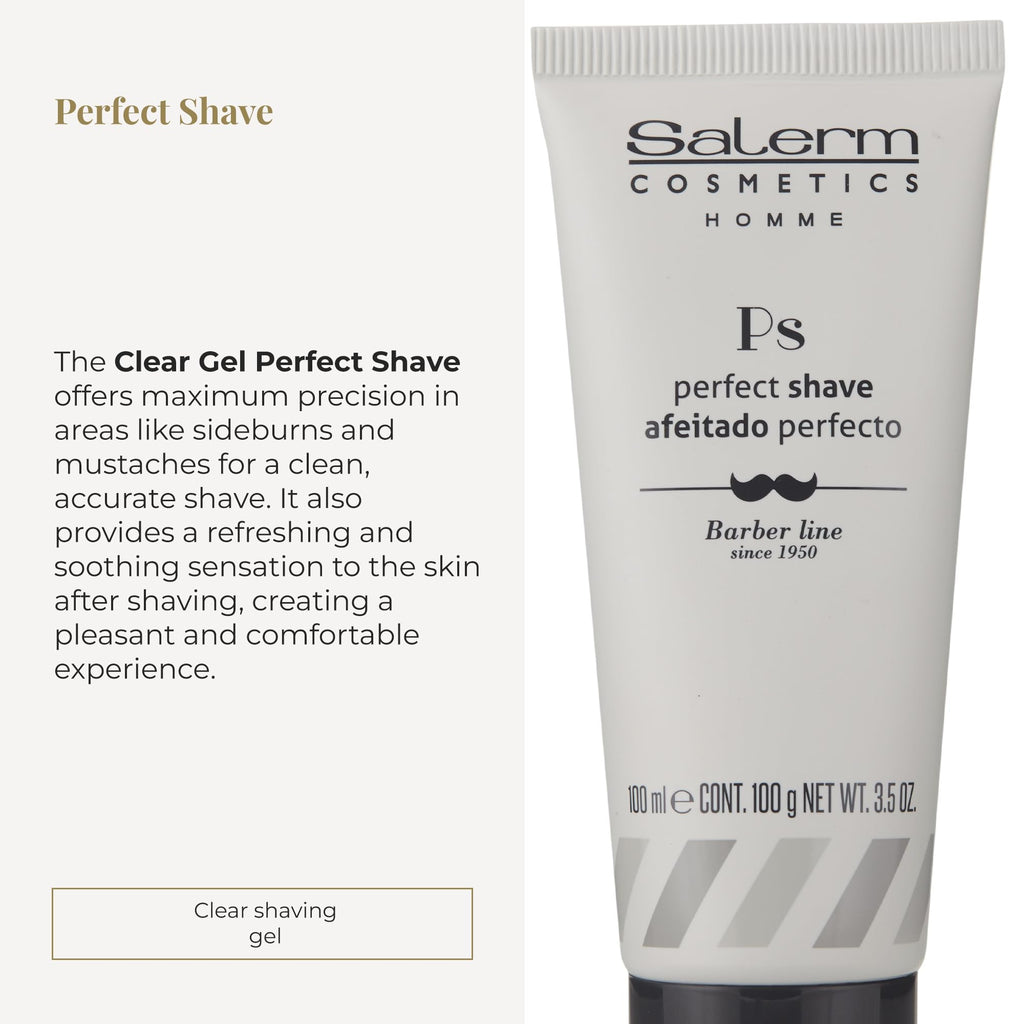 SALERM - Men's Shaving Gel - Perfect Shave Homme Barber Line - Transparent Gel for a Perfect Shave - Calms and Hydrates the Skin - Helps Reduce and Delay Hair Growth