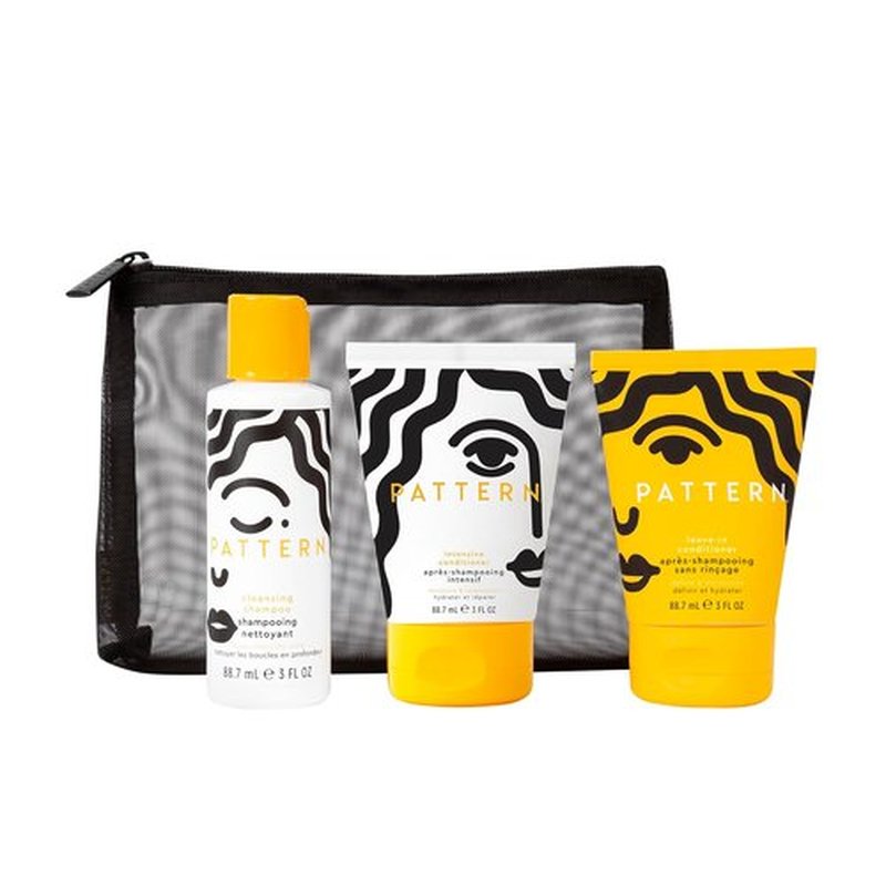 PATTERN Beauty Texture Travel Kit - Curly & Coily Hair Care Essentials | Includes Leave-In Conditioner, Intensive Conditioner & Cleansing Shampoo