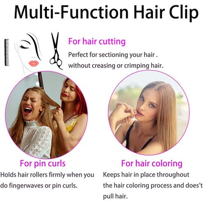 4 Pcs Gold Hair Clips Sectioning and Styling Clips for Dyson Airwrap Hair Dryer Styling Essentials, 2 Wide Hair Clips & 2 Anti-Slip Grip