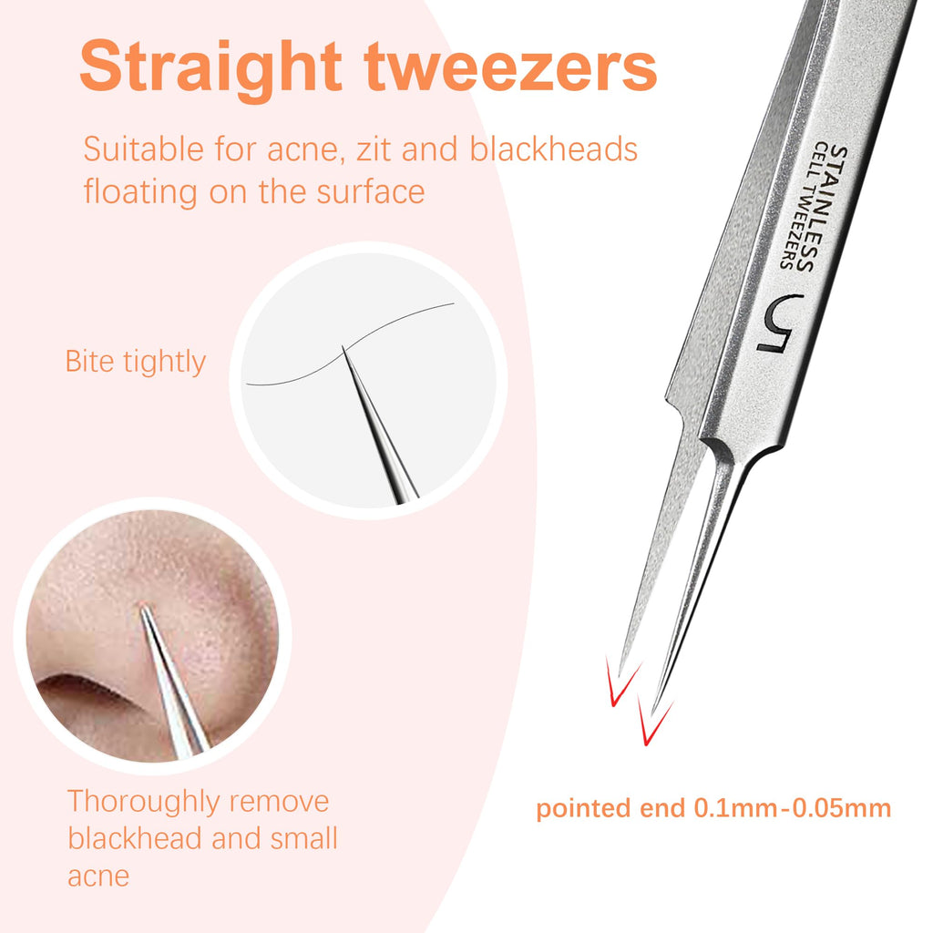 Blackhead Tweezers,High Hard Stainless Steel Blackhead Remover Tweezers