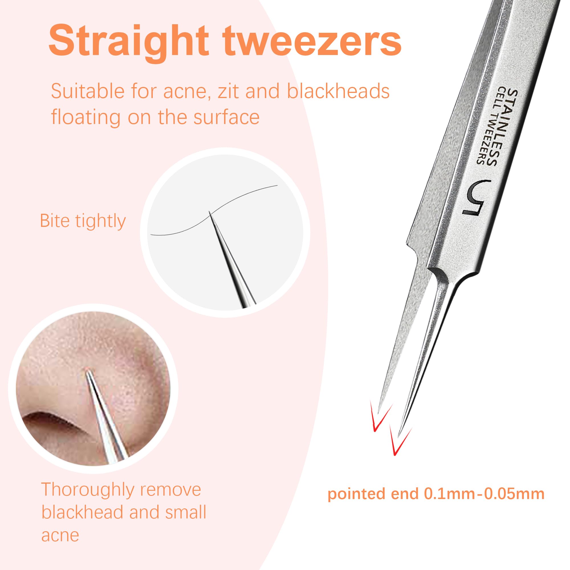 Blackhead Tweezers,High Hard Stainless Steel Blackhead Remover Tweezers
