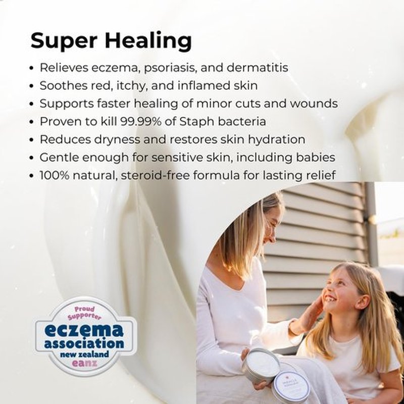 Sven's Island Miracle Manuka Cream (8.8oz) | Natural Steroid-Free Eczema Cream & Face Moisturizer | Dermat Approved | With Manuka Leaf Oil | For Dry Skin, Babies & Adults | Made in New Zealand