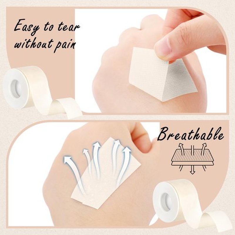 Nuanchu 4 Rolls Lash Tape for Eyelash Extensions Breathable Eyelash Tape for Extensions Adhesive Microporous Lash 0.98 Inch x 3.9 Yard/Roll(White)